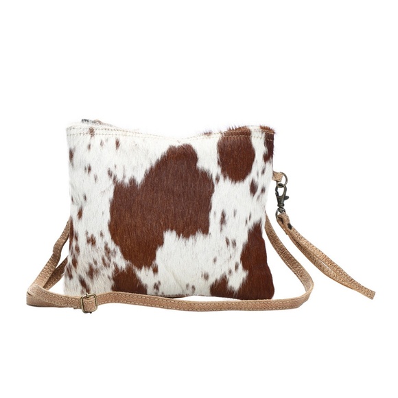 NEW Cow Hide & Leather Crossbody Shoulder Bag - Picture 3 of 8